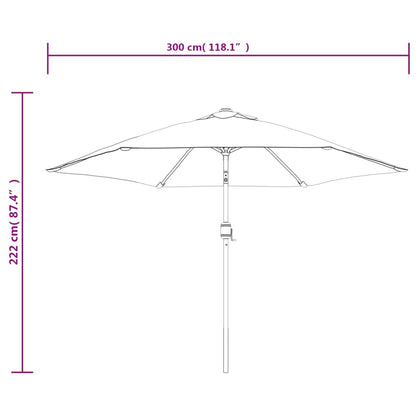 Outdoor Parasol with Metal Pole 300 cm Azure