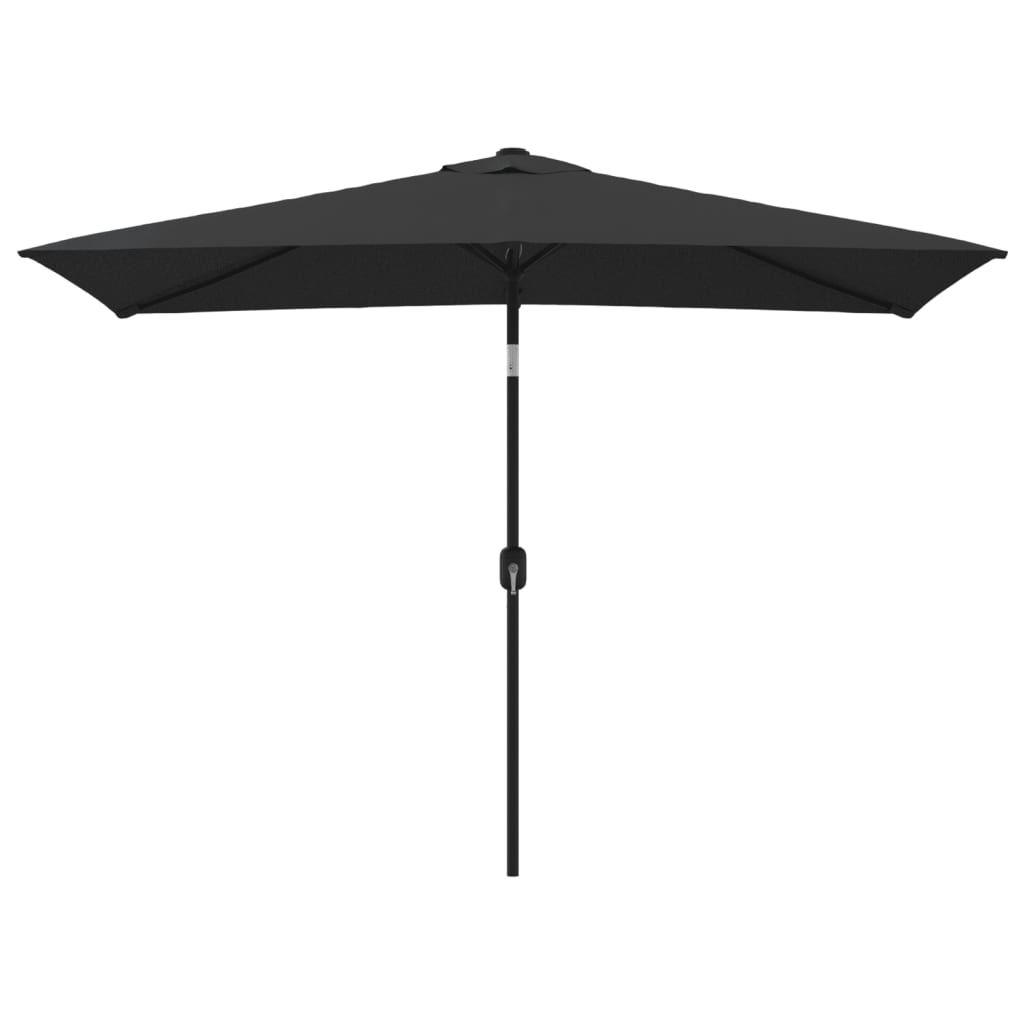 Garden Parasol with Metal Pole 300x200 cm Black