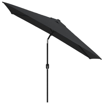 Garden Parasol with Metal Pole 300x200 cm Black