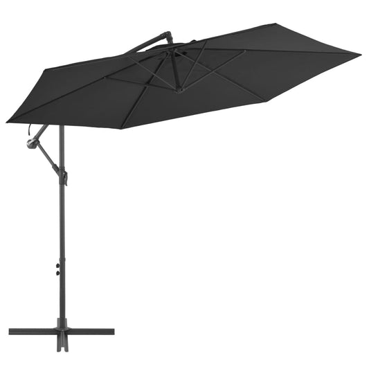 Cantilever Garden Parasol with Aluminium Pole 300 cm Black