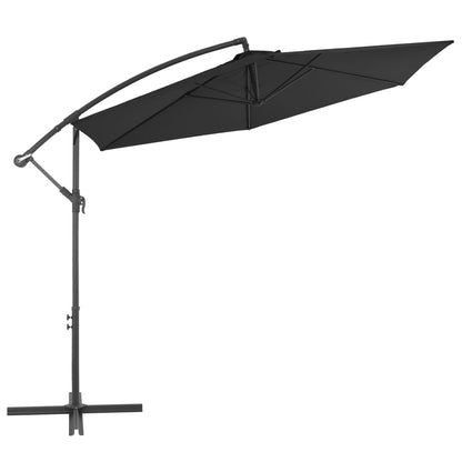 Cantilever Garden Parasol with Aluminium Pole 300 cm Black