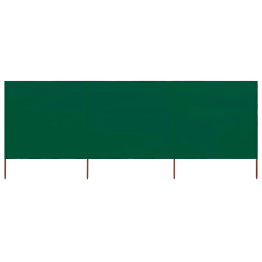 3-panel Wind Screen Fabric 400x80 cm Green