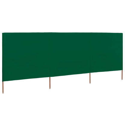 3-panel Wind Screen Fabric 400x80 cm Green