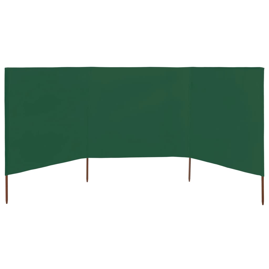 3-panel Wind Screen Fabric 400x80 cm Green