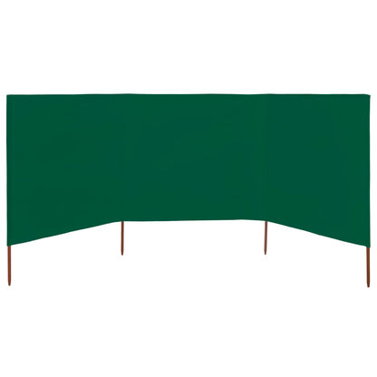 3-panel Wind Screen Fabric 400x80 cm Green