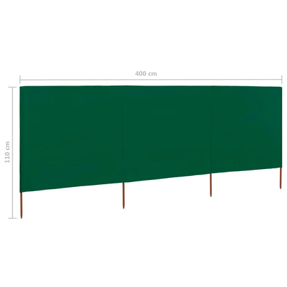 3-panel Wind Screen Fabric 400x80 cm Green