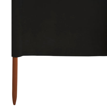 3-panel Wind Screen Fabric 400x80 cm Black