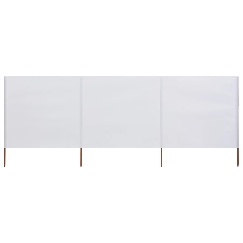 3-panel Wind Screen Fabric 400x160 cm Sand White