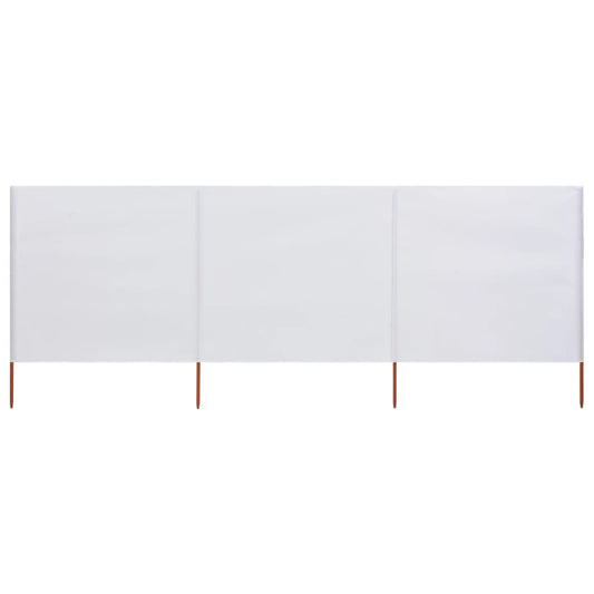 3-panel Wind Screen Fabric 400x160 cm Sand White