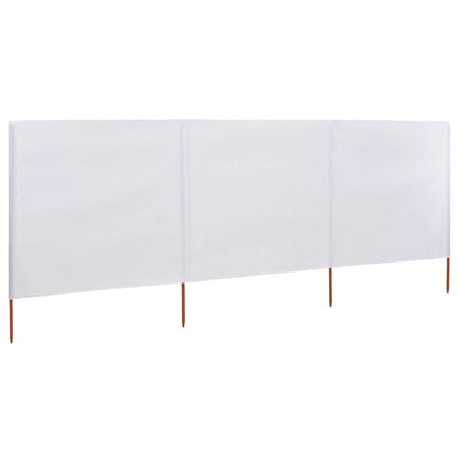 3-panel Wind Screen Fabric 400x160 cm Sand White