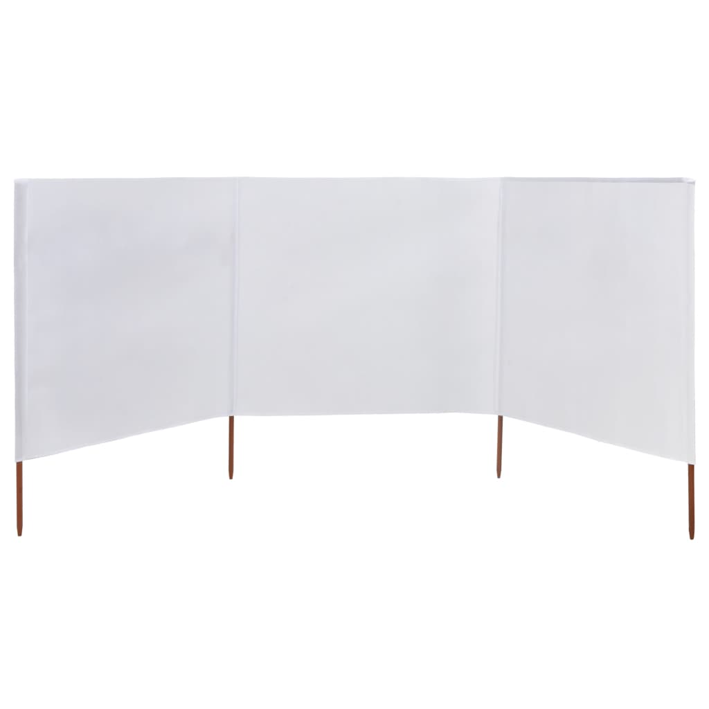 3-panel Wind Screen Fabric 400x160 cm Sand White