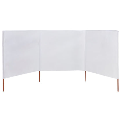 3-panel Wind Screen Fabric 400x160 cm Sand White