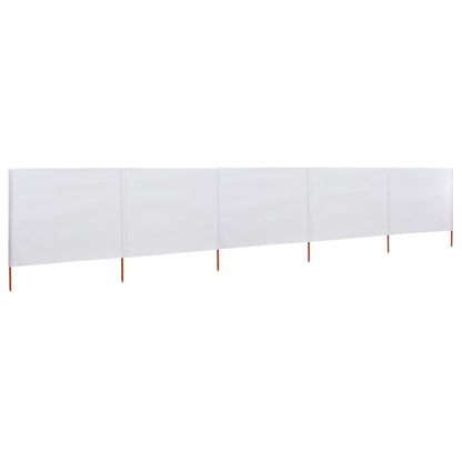 5-panel Wind Screen Fabric 600x120 cm Sand White