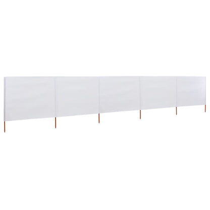 5-panel Wind Screen Fabric 600x160 cm Sand White