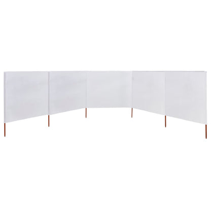 5-panel Wind Screen Fabric 600x160 cm Sand White