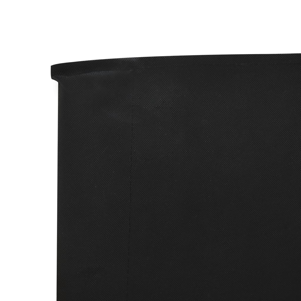 5-panel Wind Screen Fabric 600x160 cm Black