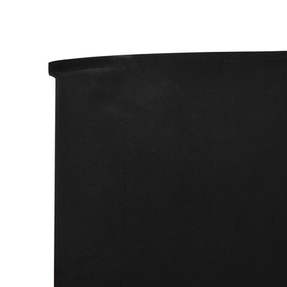 6-panel Wind Screen Fabric 800x80 cm Black