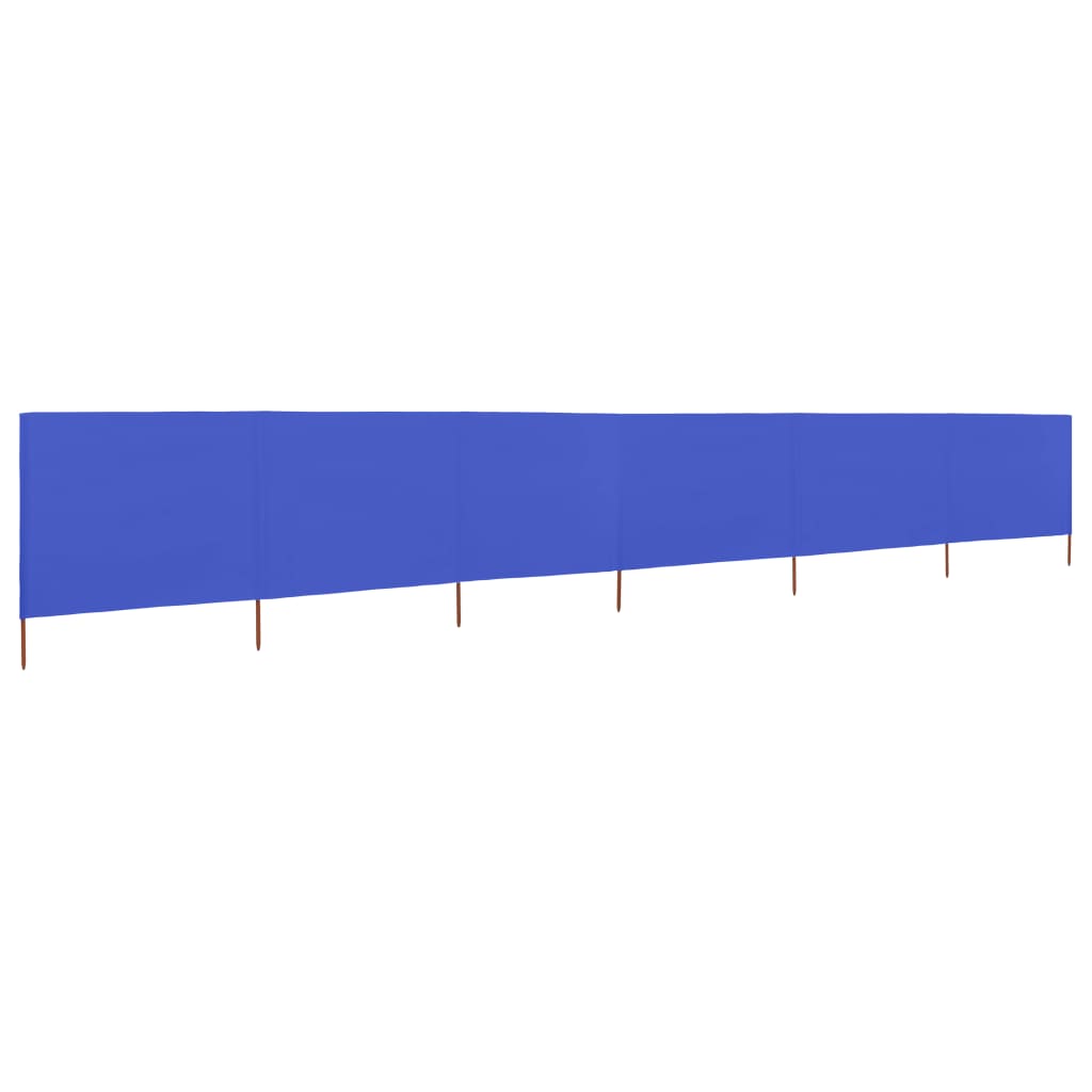 6-panel Wind Screen Fabric 800x120 cm Azure Blue