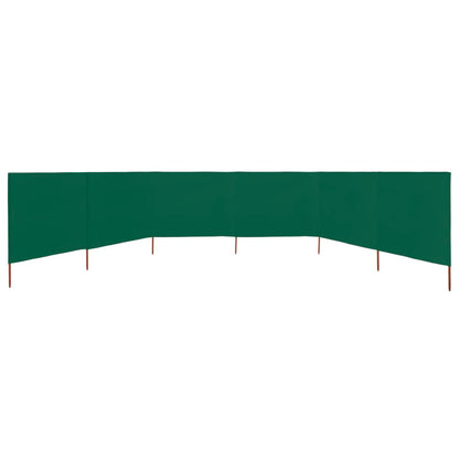 6-panel Wind Screen Fabric 800x160 cm Green