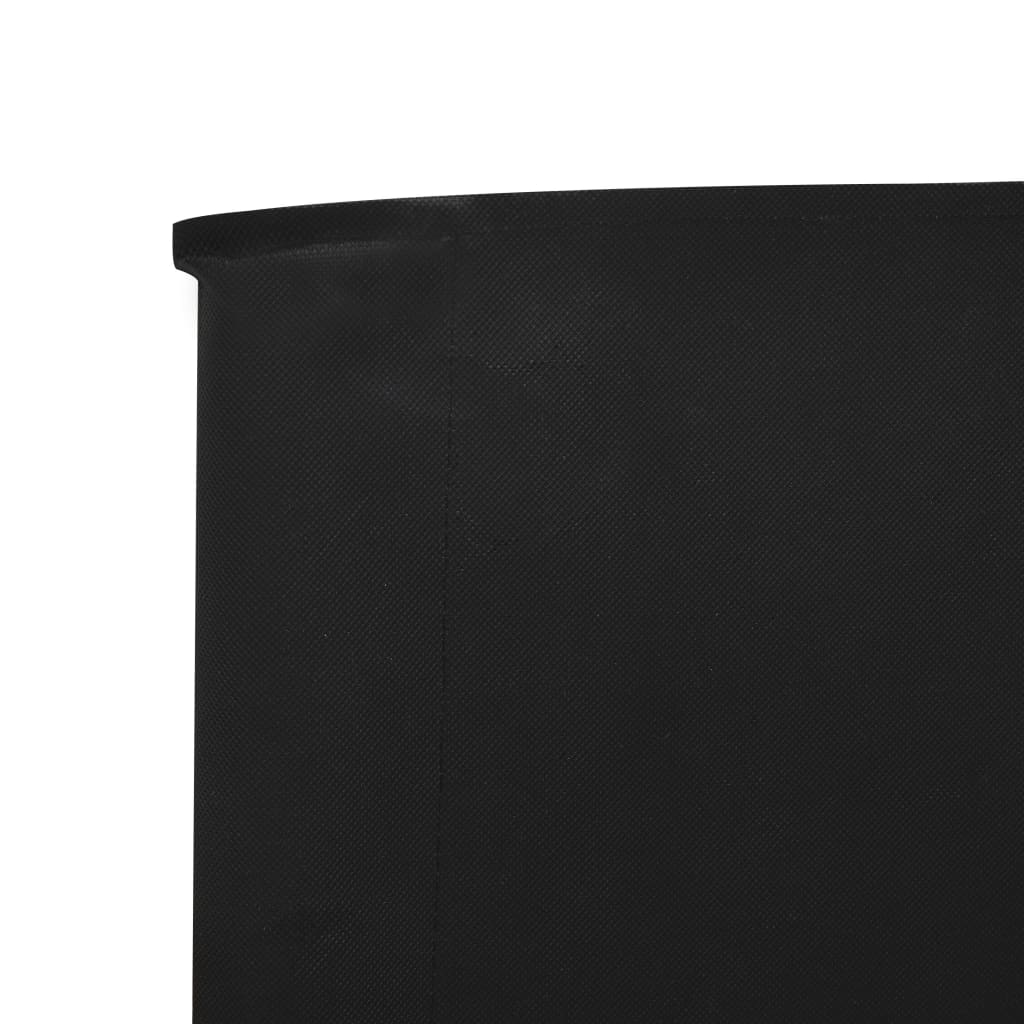 9-panel Wind Screen Fabric 1200x160 cm Black