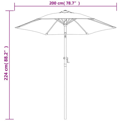 Garden Parasol Burgundy 200x224 cm Aluminium