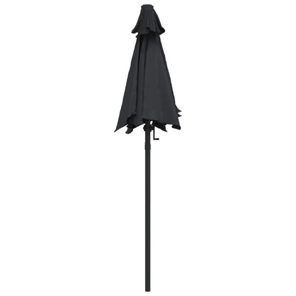 Parasol Black 200x224 cm Aluminium