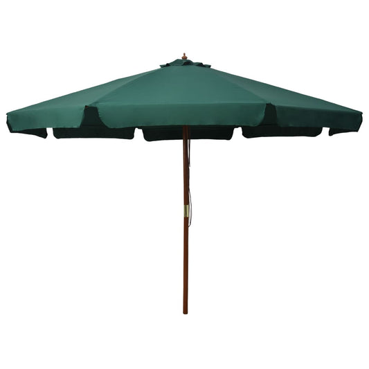 Garden Parasol with Wooden Pole 330 cm Green