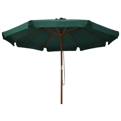 Garden Parasol with Wooden Pole 330 cm Green