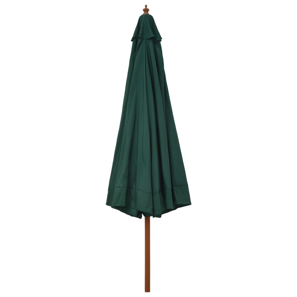 Garden Parasol with Wooden Pole 330 cm Green