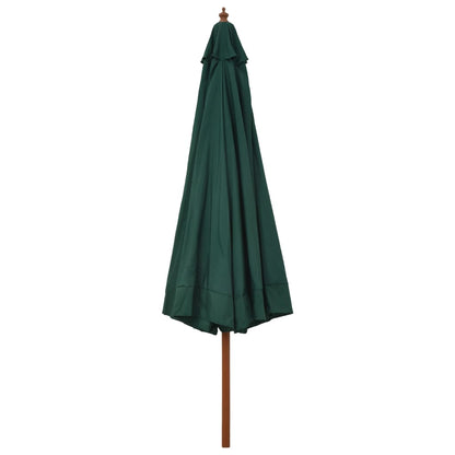 Garden Parasol with Wooden Pole 330 cm Green