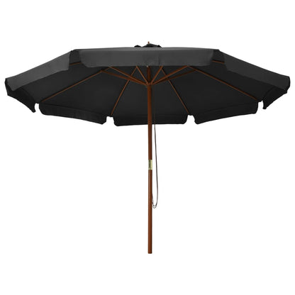 Outdoor Parasol with Wooden Pole 330 cm Anthracite