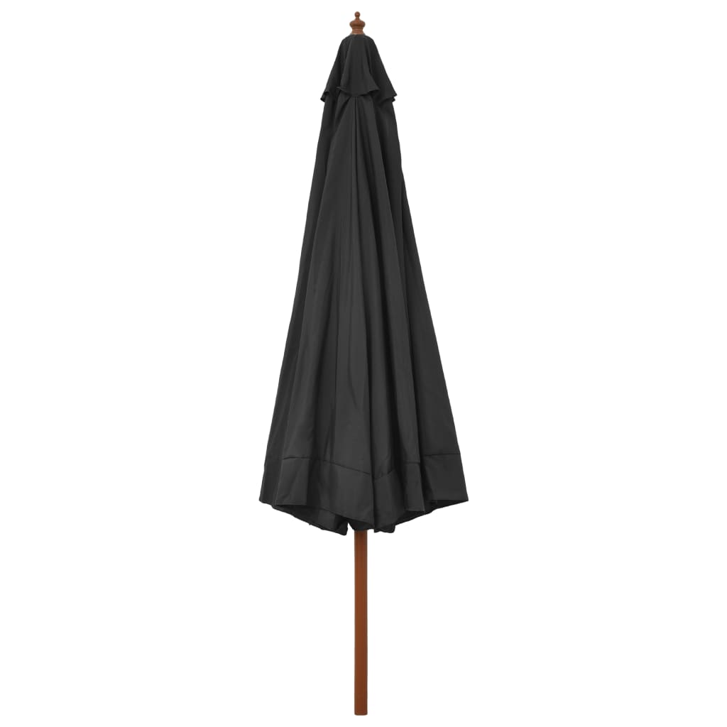 Outdoor Parasol with Wooden Pole 330 cm Anthracite