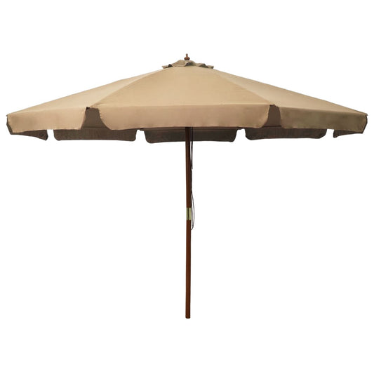 Garden Parasol with Wooden Pole 330 cm Taupe