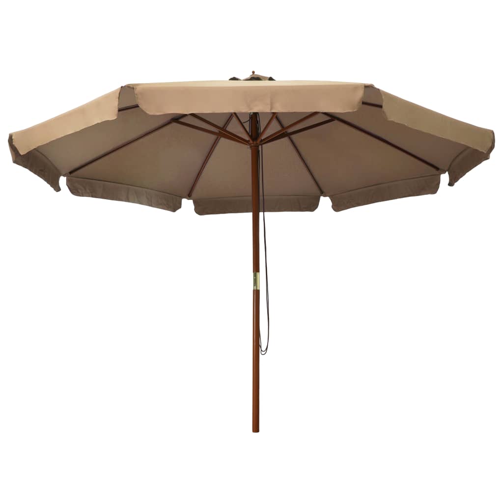 Garden Parasol with Wooden Pole 330 cm Taupe