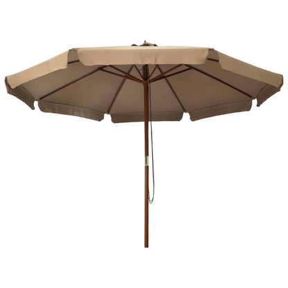 Garden Parasol with Wooden Pole 330 cm Taupe