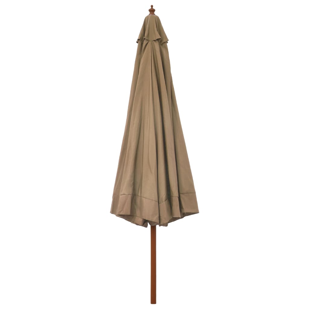 Garden Parasol with Wooden Pole 330 cm Taupe