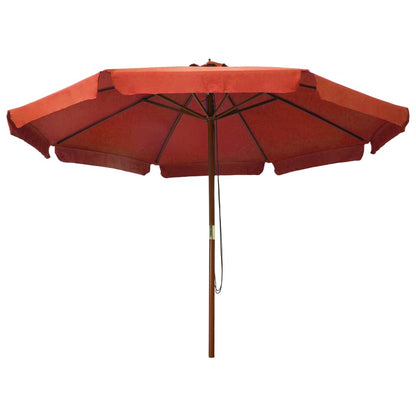 Outdoor Parasol with Wooden Pole 330 cm Terracotta