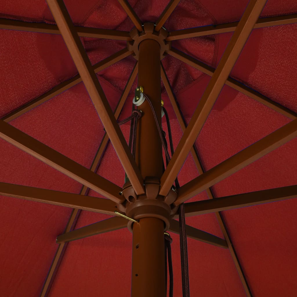 Outdoor Parasol with Wooden Pole 330 cm Terracotta