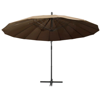 Hanging Parasol Taupe 3 m Aluminium Pole