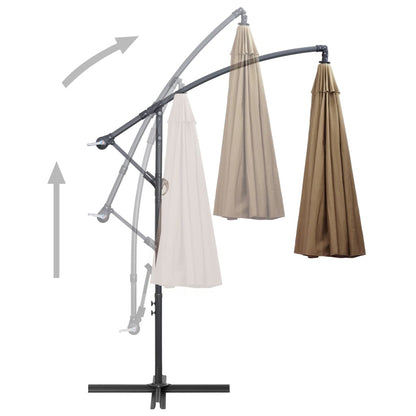 Hanging Parasol Taupe 3 m Aluminium Pole