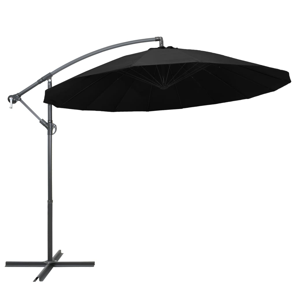 Hanging Parasol Black 3 m Aluminium Pole