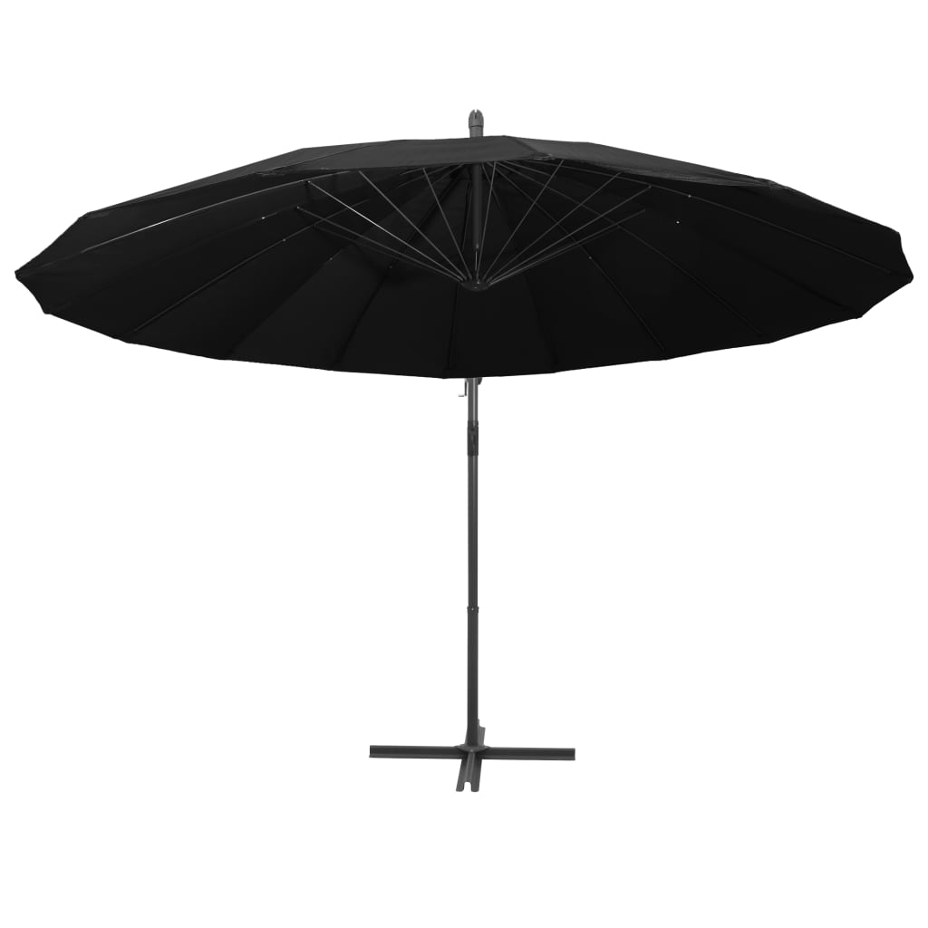 Hanging Parasol Black 3 m Aluminium Pole