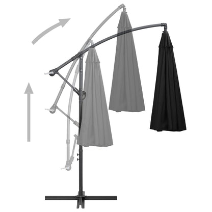 Hanging Parasol Black 3 m Aluminium Pole