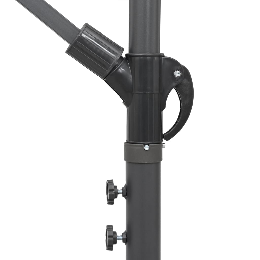 Hanging Parasol Black 3 m Aluminium Pole