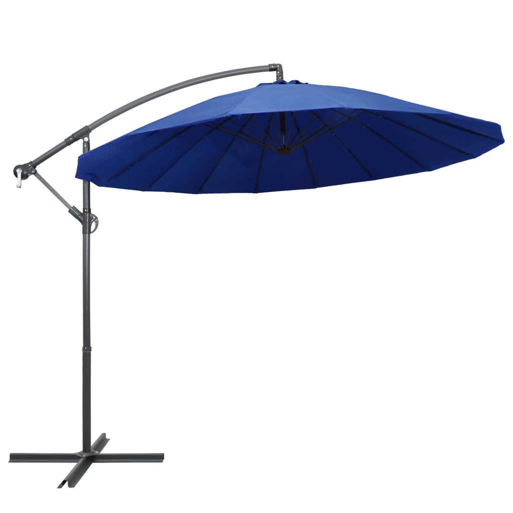 Hanging Garden Parasol Blue 3 m Aluminium Pole