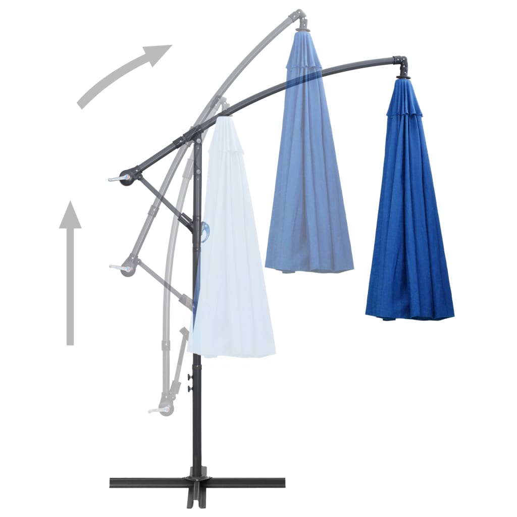 Hanging Garden Parasol Blue 3 m Aluminium Pole