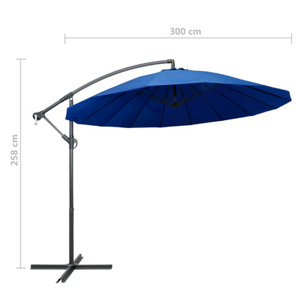 Hanging Garden Parasol Blue 3 m Aluminium Pole