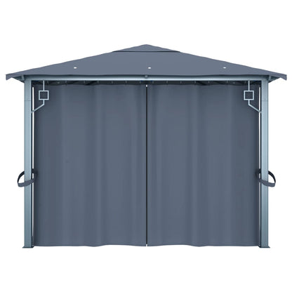 Gazebo with Curtain 400 x 300 cm Anthracite Aluminium