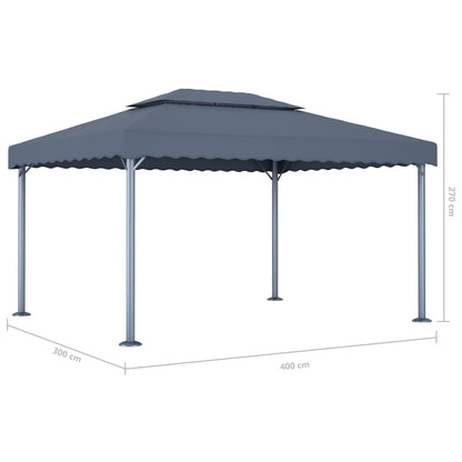 Gazebo 400x300 cm Anthracite Aluminium