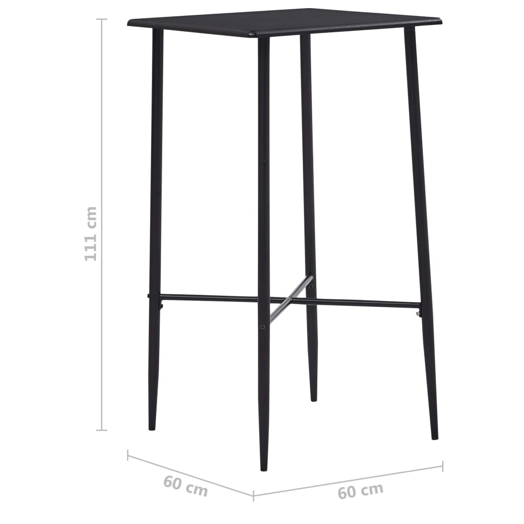 Bar Table Black 60x60x111 cm MDF